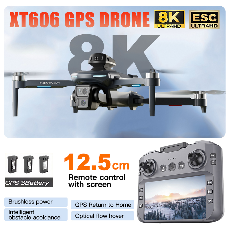 XT606 MAX 3 battery Drone 4k 8 - Drone Kit Long Range recensie en prijs