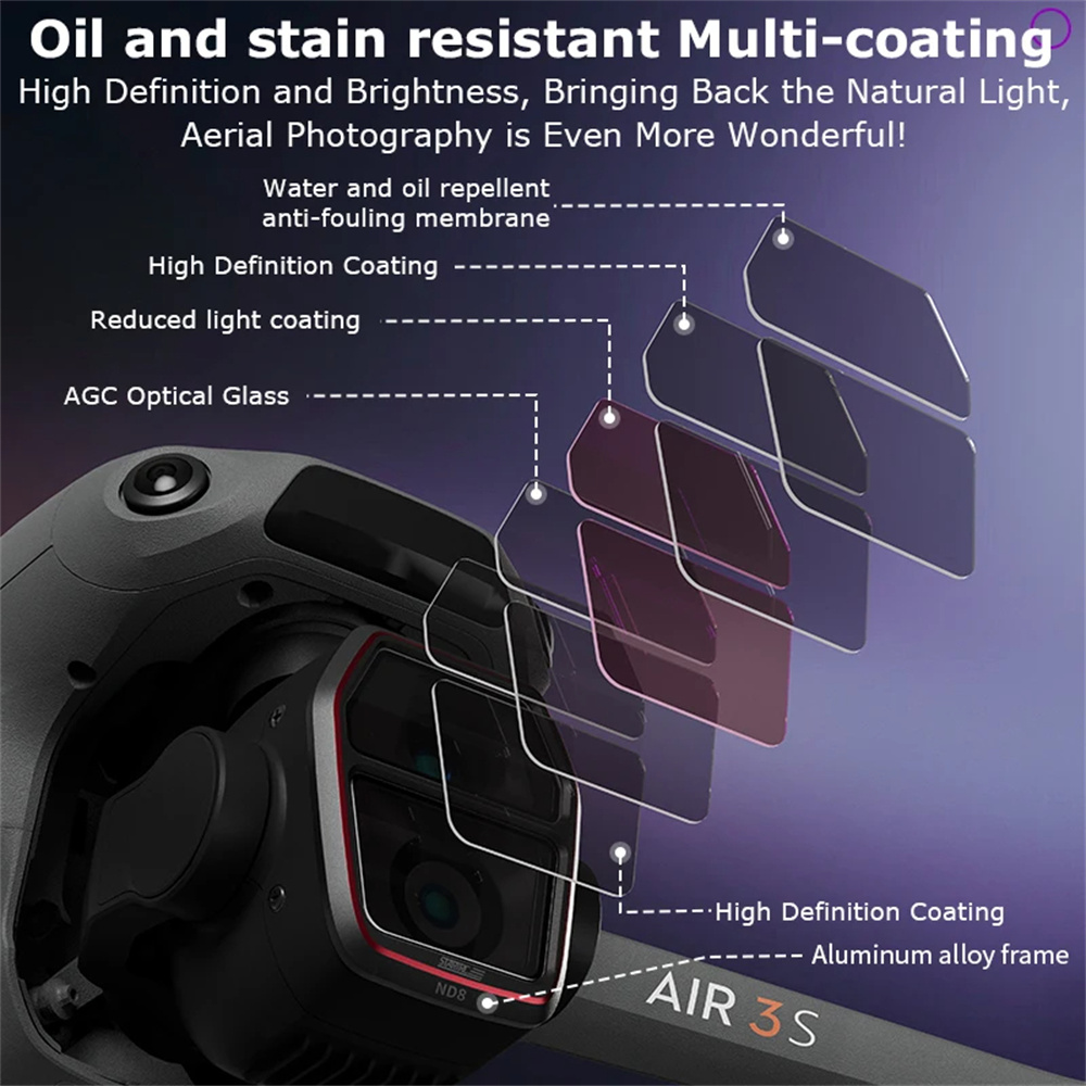 For DJI Air 3S Camera Lens Fil - Drone Kit Waterproof recensie en prijs